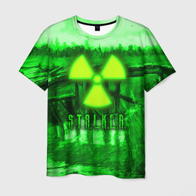Мужская футболка 3D с принтом Stalker в Новосибирске, 100% полиэфир | прямой крой, круглый вырез горловины, длина до линии бедер | gsc game world | ogsr | stalker | stalker 2 | stalker 2 дата | stalker 2 прохождение | stalker green | stalker свобода | скачать stalker 2 | сталкер