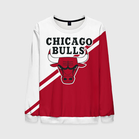 Мужской свитшот 3D с принтом Chicago Bulls Red-White в Новосибирске, 100% полиэстер с мягким внутренним слоем | круглый вырез горловины, мягкая резинка на манжетах и поясе, свободная посадка по фигуре | bulls | chicago | chicago bulls | nba | баскетбол | буллз | нба | чикаго | чикаго буллз