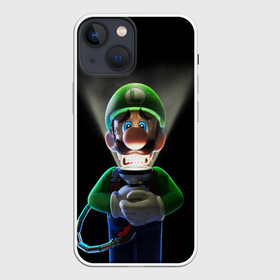 Чехол для iPhone 13 mini с принтом Luigis Mansion в Новосибирске,  |  | game | luigis mansion | mario | nintendo | видеоигра | игра | луиджи | марио | привидение | призрак