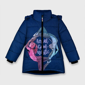 Зимняя куртка для девочек 3D с принтом Aerial Gymnastic в Новосибирске, ткань верха — 100% полиэстер; подклад — 100% полиэстер, утеплитель — 100% полиэстер. | длина ниже бедра, удлиненная спинка, воротник стойка и отстегивающийся капюшон. Есть боковые карманы с листочкой на кнопках, утяжки по низу изделия и внутренний карман на молнии. 

Предусмотрены светоотражающий принт на спинке, радужный светоотражающий элемент на пуллере молнии и на резинке для утяжки. | Тематика изображения на принте: aerial gymnastic | gymnastic | gymnastics on cloth | gymnastics on the rings | воздушная гимнастика | гимнастика | гимнастика на кольцах | кольца | полотна | полотно