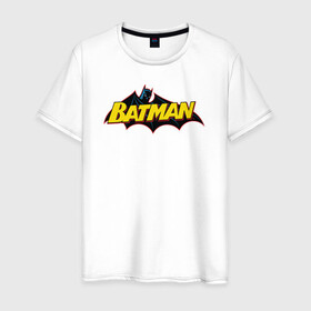 Мужская футболка хлопок с принтом Batman Logo в Новосибирске, 100% хлопок | прямой крой, круглый вырез горловины, длина до линии бедер, слегка спущенное плечо. | 80 | 80th | anniversary | bat man | batman | batman comics | caped crusader | dark knight | shtatjl | бетмен | брюс уэйн | бэт мен | бэтмен | тёмный рыцарь