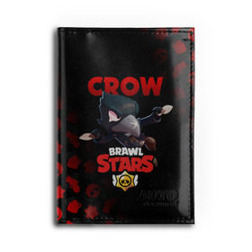 Обложка для автодокументов с принтом BRAWL STARS CROW в Новосибирске, натуральная кожа |  размер 19,9*13 см; внутри 4 больших “конверта” для документов и один маленький отдел — туда идеально встанут права | brawl stars | bull | colt | crow | leon | stars | берли | бо | брок | ворон | джесси | динамайк | дэррил | кольт | леон | мортис | нита | пайпер | пенни | поко | пэм | рикошет | спайк | фрэнк | шелли | эль примо