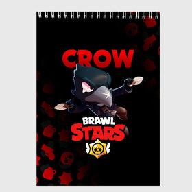 Скетчбук с принтом BRAWL STARS CROW в Новосибирске, 100% бумага
 | 48 листов, плотность листов — 100 г/м2, плотность картонной обложки — 250 г/м2. Листы скреплены сверху удобной пружинной спиралью | brawl stars | bull | colt | crow | leon | stars | берли | бо | брок | ворон | джесси | динамайк | дэррил | кольт | леон | мортис | нита | пайпер | пенни | поко | пэм | рикошет | спайк | фрэнк | шелли | эль примо