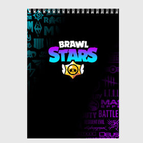 Скетчбук с принтом BRAWL STARS в Новосибирске, 100% бумага
 | 48 листов, плотность листов — 100 г/м2, плотность картонной обложки — 250 г/м2. Листы скреплены сверху удобной пружинной спиралью | brawl stars | bull | colt | crow | leon | stars | берли | бо | брок | ворон | джесси | динамайк | дэррил | кольт | леон | мортис | нита | пайпер | пенни | поко | пэм | рикошет | спайк | фрэнк | шелли | эль примо