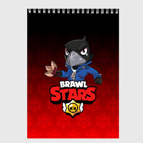 Скетчбук с принтом BRAWL STARS CROW в Новосибирске, 100% бумага
 | 48 листов, плотность листов — 100 г/м2, плотность картонной обложки — 250 г/м2. Листы скреплены сверху удобной пружинной спиралью | brawl stars | bull | colt | leon | stars | берли | бо | брок | джесси | динамайк | дэррил | кольт | леон | морти | нита | пайпер | пенни | поко | пэм | рикошет | спайк | фрэнк | шелли | эль примо