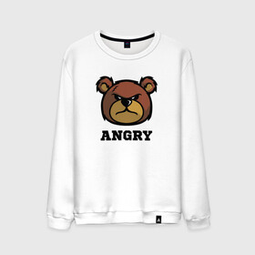 Мужской свитшот хлопок с принтом Злой мишка ANGRY TEDDY в Новосибирске, 100% хлопок |  | дикий | злой | мишка | стиль | тедди