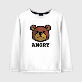 Детский лонгслив хлопок с принтом Злой мишка ANGRY TEDDY в Новосибирске, 100% хлопок | круглый вырез горловины, полуприлегающий силуэт, длина до линии бедер | дикий | злой | мишка | стиль | тедди