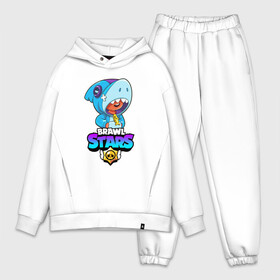 Мужской костюм хлопок OVERSIZE с принтом BRAWL STARS LEON SHARK в Новосибирске,  |  | brawl stars | bull | colt | crow | leon | leon shark | shark | stars | акула | берли | ворон | динамайк | кольт | леон | леон акула | нита | спайк | шелли | эль примо