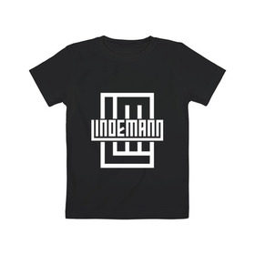 Детская футболка хлопок с принтом LINDEMANN в Новосибирске, 100% хлопок | круглый вырез горловины, полуприлегающий силуэт, длина до линии бедер | f and m. | lindemann | lindemann auf | lindemann steh | skills in | steh auf | steh auf lindemann | линдеманн | тилль линдеманн