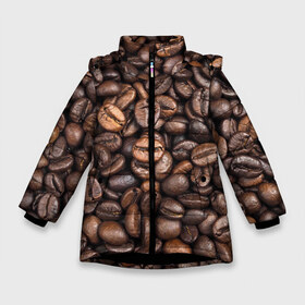 Зимняя куртка для девочек 3D с принтом Coffee в Новосибирске, ткань верха — 100% полиэстер; подклад — 100% полиэстер, утеплитель — 100% полиэстер. | длина ниже бедра, удлиненная спинка, воротник стойка и отстегивающийся капюшон. Есть боковые карманы с листочкой на кнопках, утяжки по низу изделия и внутренний карман на молнии. 

Предусмотрены светоотражающий принт на спинке, радужный светоотражающий элемент на пуллере молнии и на резинке для утяжки. | cofe | coffe | coffee | кофе | кофеин