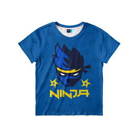 Детская футболка 3D с принтом FORTNITE NINJA в Новосибирске, 100% гипоаллергенный полиэфир | прямой крой, круглый вырез горловины, длина до линии бедер, чуть спущенное плечо, ткань немного тянется | fnchap2 | fortnite | fortnite 2 | fortnite x | marshmello | ninja | ninja hyper streamer | ninja streamer | streamer | tyler blevins | маршмелло | ниндзя | фортнайт | фортнайт 2 | фортнайт глава 2
