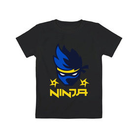 Детская футболка хлопок с принтом FORTNITE NINJA в Новосибирске, 100% хлопок | круглый вырез горловины, полуприлегающий силуэт, длина до линии бедер | Тематика изображения на принте: fnchap2 | fortnite | fortnite 2 | fortnite x | marshmello | ninja | ninja hyper streamer | ninja streamer | streamer | tyler blevins | маршмелло | ниндзя | фортнайт | фортнайт 2 | фортнайт глава 2