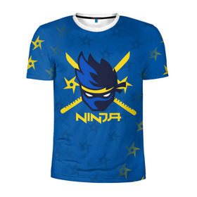 Мужская футболка 3D спортивная с принтом FORTNITE NINJA в Новосибирске, 100% полиэстер с улучшенными характеристиками | приталенный силуэт, круглая горловина, широкие плечи, сужается к линии бедра | fnchap2 | fortnite | fortnite 2 | fortnite x | marshmello | ninja | ninja hyper streamer | ninja streamer | streamer | tyler blevins | маршмелло | ниндзя | фортнайт | фортнайт 2 | фортнайт глава 2
