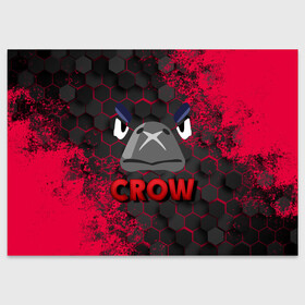 Поздравительная открытка с принтом Brawl Stars CROW в Новосибирске, 100% бумага | плотность бумаги 280 г/м2, матовая, на обратной стороне линовка и место для марки
 | brawl | brawl stars | crow | leon | stars | бравл | бравл старс | браво старс | ворон | ворона | игра | компьютерная | кров | леон | онлайн | старс