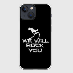 Чехол для iPhone 13 mini с принтом Queen. We Will Rock You в Новосибирске,  |  | bohemian | brian | freddie | may | mercury | queen | rhapsody | roger | taylor | богемная | богемская | брайан | джон | королева | меркьюри | мэй | рапсодия | роджер | тейлор | фредди