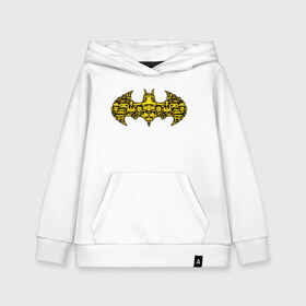 Детская толстовка хлопок с принтом Batman logo в Новосибирске, 100% хлопок | Круглый горловой вырез, эластичные манжеты, пояс, капюшен | Тематика изображения на принте: bat man | batman | batman comics | caped crusader | comics | dark knight | shtatjl | бетмен | брюс уэйн | бэт мен | бэтмен | тёмный рыцарь