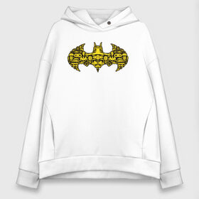 Женское худи Oversize хлопок с принтом Batman logo в Новосибирске, френч-терри — 70% хлопок, 30% полиэстер. Мягкий теплый начес внутри —100% хлопок | боковые карманы, эластичные манжеты и нижняя кромка, капюшон на магнитной кнопке | Тематика изображения на принте: bat man | batman | batman comics | caped crusader | comics | dark knight | shtatjl | бетмен | брюс уэйн | бэт мен | бэтмен | тёмный рыцарь