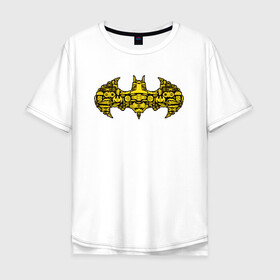 Мужская футболка хлопок Oversize с принтом Batman logo в Новосибирске, 100% хлопок | свободный крой, круглый ворот, “спинка” длиннее передней части | bat man | batman | batman comics | caped crusader | comics | dark knight | shtatjl | бетмен | брюс уэйн | бэт мен | бэтмен | тёмный рыцарь