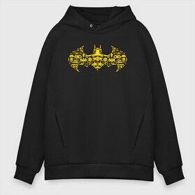 Мужское худи Oversize хлопок с принтом Batman logo в Новосибирске, френч-терри — 70% хлопок, 30% полиэстер. Мягкий теплый начес внутри —100% хлопок | боковые карманы, эластичные манжеты и нижняя кромка, капюшон на магнитной кнопке | bat man | batman | batman comics | caped crusader | comics | dark knight | shtatjl | бетмен | брюс уэйн | бэт мен | бэтмен | тёмный рыцарь
