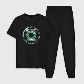 Мужская пижама хлопок с принтом Green Lantern в Новосибирске, 100% хлопок | брюки и футболка прямого кроя, без карманов, на брюках мягкая резинка на поясе и по низу штанин
 | dc | dc comics | green lantern | shtatjl | зеленый фонарь