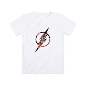 Детская футболка хлопок с принтом Flash в Новосибирске, 100% хлопок | круглый вырез горловины, полуприлегающий силуэт, длина до линии бедер | barry allen | flash | shtatflash | барри аллен | флеш | флэш