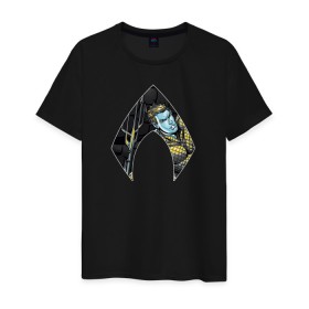 Мужская футболка хлопок с принтом Aquaman в Новосибирске, 100% хлопок | прямой крой, круглый вырез горловины, длина до линии бедер, слегка спущенное плечо. | aquaman | arthur curry | dc | dc comics | shtatjl | аквамен | артур карри