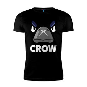 Мужская футболка премиум с принтом Brawl Stars CROW в Новосибирске, 92% хлопок, 8% лайкра | приталенный силуэт, круглый вырез ворота, длина до линии бедра, короткий рукав | brawl | brawl stars | crow | leon | stars | бравл | бравл старс | браво старс | ворон | ворона | игра | компьютерная | костюм | кофта | кров | леон | онлайн | старс