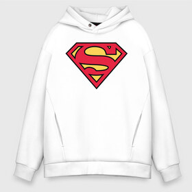 Мужское худи Oversize хлопок с принтом Superman logo в Новосибирске, френч-терри — 70% хлопок, 30% полиэстер. Мягкий теплый начес внутри —100% хлопок | боковые карманы, эластичные манжеты и нижняя кромка, капюшон на магнитной кнопке | clark kent | superman | кларк кент | супермен | супермэн