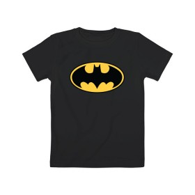 Детская футболка хлопок с принтом Batman logo в Новосибирске, 100% хлопок | круглый вырез горловины, полуприлегающий силуэт, длина до линии бедер | bat man | batman | batman comics | caped crusader | comics | dark knight | бетмен | брюс уэйн | бэт мен | бэтмен | тёмный рыцарь