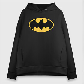 Женское худи Oversize хлопок с принтом Batman logo в Новосибирске, френч-терри — 70% хлопок, 30% полиэстер. Мягкий теплый начес внутри —100% хлопок | боковые карманы, эластичные манжеты и нижняя кромка, капюшон на магнитной кнопке | Тематика изображения на принте: bat man | batman | batman comics | caped crusader | comics | dark knight | бетмен | брюс уэйн | бэт мен | бэтмен | тёмный рыцарь