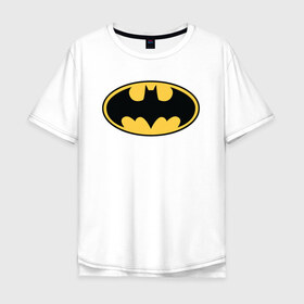 Мужская футболка хлопок Oversize с принтом Batman logo в Новосибирске, 100% хлопок | свободный крой, круглый ворот, “спинка” длиннее передней части | bat man | batman | batman comics | caped crusader | comics | dark knight | бетмен | брюс уэйн | бэт мен | бэтмен | тёмный рыцарь