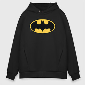 Мужское худи Oversize хлопок с принтом Batman logo в Новосибирске, френч-терри — 70% хлопок, 30% полиэстер. Мягкий теплый начес внутри —100% хлопок | боковые карманы, эластичные манжеты и нижняя кромка, капюшон на магнитной кнопке | bat man | batman | batman comics | caped crusader | comics | dark knight | бетмен | брюс уэйн | бэт мен | бэтмен | тёмный рыцарь