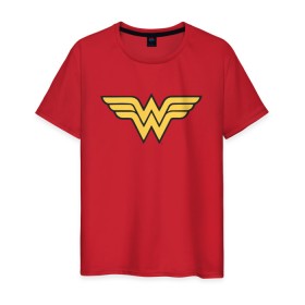 Мужская футболка хлопок с принтом Wonder Woman в Новосибирске, 100% хлопок | прямой крой, круглый вырез горловины, длина до линии бедер, слегка спущенное плечо. | dc | dc comics | diana prince | wonder woman | вандер вуман | вондер вуман | диана принс | супер женщина | чудо женщина