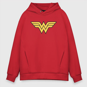 Мужское худи Oversize хлопок с принтом Wonder Woman Logo в Новосибирске, френч-терри — 70% хлопок, 30% полиэстер. Мягкий теплый начес внутри —100% хлопок | боковые карманы, эластичные манжеты и нижняя кромка, капюшон на магнитной кнопке | dc | dc comics | diana prince | wonder woman | вандер вуман | вондер вуман | диана принс | супер женщина | чудо женщина