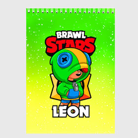 Скетчбук с принтом BRAWL STARS LEON в Новосибирске, 100% бумага
 | 48 листов, плотность листов — 100 г/м2, плотность картонной обложки — 250 г/м2. Листы скреплены сверху удобной пружинной спиралью | brawl stars | brawl stars leon | brawler | leon | бравл старз | бравлер | леон