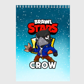 Скетчбук с принтом BRAWL STARS CROW в Новосибирске, 100% бумага
 | 48 листов, плотность листов — 100 г/м2, плотность картонной обложки — 250 г/м2. Листы скреплены сверху удобной пружинной спиралью | brawl stars | brawl stars crow | brawler | crow | бравл старз | бравлер | ворон