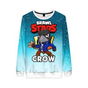 Женский свитшот 3D с принтом BRAWL STARS CROW в Новосибирске, 100% полиэстер с мягким внутренним слоем | круглый вырез горловины, мягкая резинка на манжетах и поясе, свободная посадка по фигуре | brawl stars | brawl stars crow | brawler | crow | бравл старз | бравлер | ворон