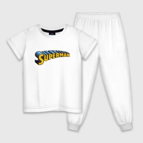 Детская пижама хлопок с принтом Superman в Новосибирске, 100% хлопок |  брюки и футболка прямого кроя, без карманов, на брюках мягкая резинка на поясе и по низу штанин
 | clark kent | shtatjl | superman | кларк кент | супермен | супермэн