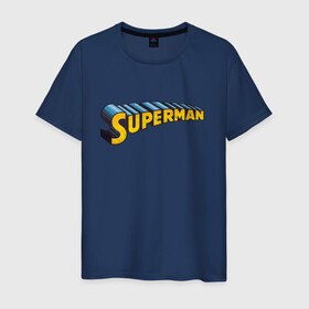 Мужская футболка хлопок с принтом Superman в Новосибирске, 100% хлопок | прямой крой, круглый вырез горловины, длина до линии бедер, слегка спущенное плечо. | clark kent | shtatjl | superman | кларк кент | супермен | супермэн