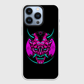 Чехол для iPhone 13 Pro с принтом Samurai Retro Neon в Новосибирске,  |  | neon | retro | retrowave | samurai | warior | wave | воин | воины | войны | гладиатор | маска | неон | ретро | ретровейв | рэтро | самураи | самурай