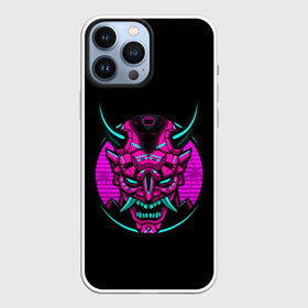 Чехол для iPhone 13 Pro Max с принтом Samurai Retro Neon в Новосибирске,  |  | Тематика изображения на принте: neon | retro | retrowave | samurai | warior | wave | воин | воины | войны | гладиатор | маска | неон | ретро | ретровейв | рэтро | самураи | самурай