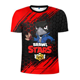 Мужская футболка 3D спортивная с принтом BRAWL STARS CROW в Новосибирске, 100% полиэстер с улучшенными характеристиками | приталенный силуэт, круглая горловина, широкие плечи, сужается к линии бедра | 8 bit | 8 бит | brawl stars | bull | colt | crow | leon | leon shark | shark | stars | акула | берли | ворон | динамайк | кольт | леон | леон акула | нита | спайк | шелли | эль примо