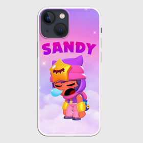 Чехол для iPhone 13 mini с принтом BRAWL STARS   SANDY в Новосибирске,  |  | brawl | bull | colt | crow | game | games | leon | online | penny | poco | sandy | shelly | spike | star | stars | wanted | брав | бравл | браво | звезда | звезды | игра | игры | лого | онлайн | сенди | старс | сэнди