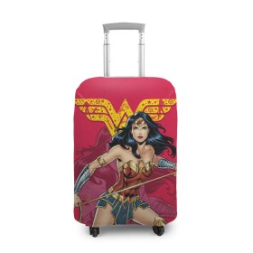Чехол для чемодана 3D с принтом Wonder Woman в Новосибирске, 86% полиэфир, 14% спандекс | двустороннее нанесение принта, прорези для ручек и колес | dc | dc comics | diana prince | shtatjl | wonder woman | вандер вуман | вондер вуман | диана принс | супер женщина | чудо женщина