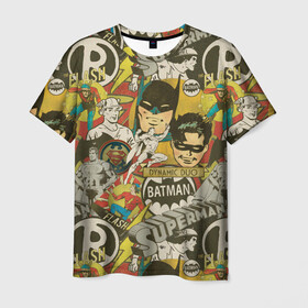 Мужская футболка 3D с принтом DC Comics в Новосибирске, 100% полиэфир | прямой крой, круглый вырез горловины, длина до линии бедер | batman | flash | shtatjl | superman | бетмен | бэтмен | супермен | супермэн | флеш | флэш