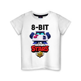 Детская футболка хлопок с принтом Brawl Stars 8-BIT в Новосибирске, 100% хлопок | круглый вырез горловины, полуприлегающий силуэт, длина до линии бедер | 8 bit | 8 бит | brawl | brawl stars | crow | leon | stars | бравл | бравл старс | браво старс | игра | компьютерная | кров | леон | онлайн | старс