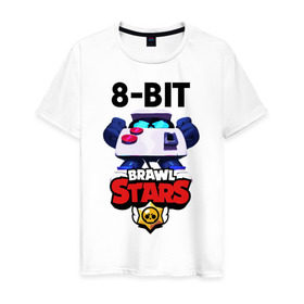 Мужская футболка хлопок с принтом Brawl Stars 8-BIT в Новосибирске, 100% хлопок | прямой крой, круглый вырез горловины, длина до линии бедер, слегка спущенное плечо. | 8 bit | 8 бит | brawl | brawl stars | crow | leon | stars | бравл | бравл старс | браво старс | игра | компьютерная | кров | леон | онлайн | старс