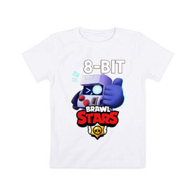 Детская футболка хлопок с принтом Brawl Stars 8-BIT в Новосибирске, 100% хлопок | круглый вырез горловины, полуприлегающий силуэт, длина до линии бедер | 8 bit | 8 бит | brawl | brawl stars | crow | leon | stars | бравл | бравл старс | браво старс | игра | компьютерная | кров | леон | онлайн | старс