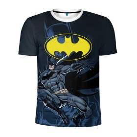 Мужская футболка 3D спортивная с принтом Batman в Новосибирске, 100% полиэстер с улучшенными характеристиками | приталенный силуэт, круглая горловина, широкие плечи, сужается к линии бедра | Тематика изображения на принте: bat man | batman | batman comics | caped crusader | comics | dark knight | бетмен | брюс уэйн | бэт мен | бэтмен | тёмный рыцарь