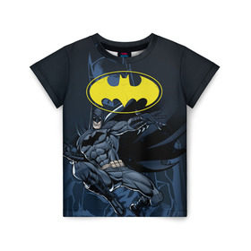 Детская футболка 3D с принтом Batman в Новосибирске, 100% гипоаллергенный полиэфир | прямой крой, круглый вырез горловины, длина до линии бедер, чуть спущенное плечо, ткань немного тянется | bat man | batman | batman comics | caped crusader | comics | dark knight | бетмен | брюс уэйн | бэт мен | бэтмен | тёмный рыцарь